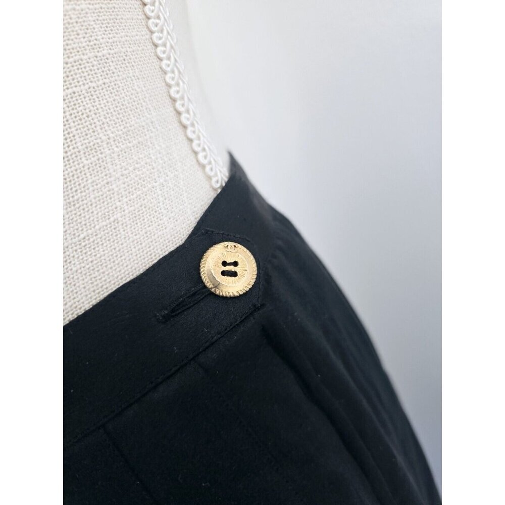 Chanel Vintage Silk Satin Black Pleated High Rise Waisted France Maxi Skirt 40 M - Picture 3 of 10